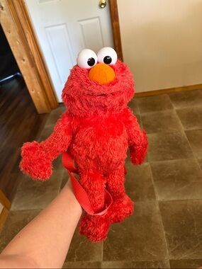 Sesame Street Elmo Plush Backpack 18" Red